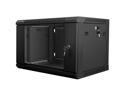 Szafa instalacyjna Rack wisząca 19" 6U 600x450 czarna Lanberg (flat pack)