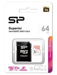 Karta pamięci Silicon Power microSDXC Superior 64GB V30 UHS-1 U3 A1 + ADAPTER - 2