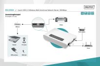 Serwer sieciowy DIGITUS wielofunkcyjny, bezprzewodowy 2-portowy, USB 2.0, 300Mbps - 6