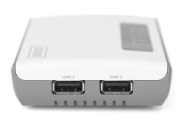 Serwer sieciowy DIGITUS wielofunkcyjny, bezprzewodowy 2-portowy, USB 2.0, 300Mbps - 2