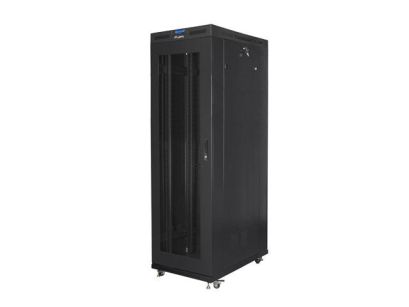Szafa instalacyjna Rack stojąca 19" 42U 800x1200 czarna drzwi perforowane LCD Lanberg (flat pack)