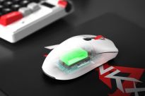 Mysz bezprzewodowa Monka GURU optyczna 26000dpi 2.4 GHz + Bluetooth biała AKUMULATOR 6 przycisków gaming PixArt PAW3395 Kailh - 15