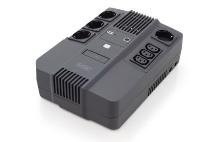 Zasilacz awaryjny UPS DIGITUS Line-Interactive LED DESKTOP 600VA/360W AVR 4x Schuko CEE 7/3, 3x IEC C13, 1xRJ45, 1xUSB A/USB B