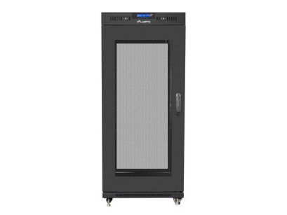 Szafa instalacyjna Rack stojąca 19" 15U 800x1000 Drzwi Perforowane czarna Lanberg (flat pack) LCD