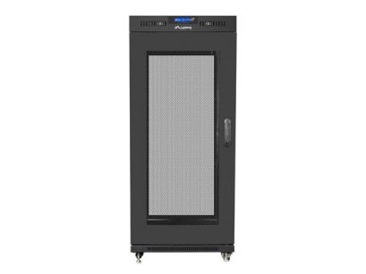 Szafa instalacyjna Rack stojąca 19" 15U 800x1000 Drzwi Perforowane czarna Lanberg (flat pack) LCD