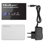 Switch niezarządzalny Qoltec przełącznik sieciowy 5 x port RJ45 | 1000Mbps | Fast Ethernet | LAN - 8