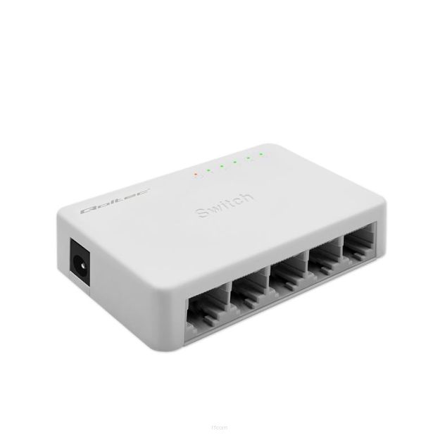 Switch niezarządzalny Qoltec przełącznik sieciowy 5 x port RJ45 | 1000Mbps | Fast Ethernet | LAN