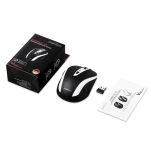 Mysz bezprzewodowa Perixx PERIMICE-721 optyczna 1600dpi 2.4 GHz, czarno-biała, silent, cicha, bezklikowa - 5