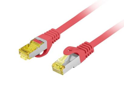 Patchcord Lanberg S/FTP kat.6A 10m LSZH CU fluke passed czerwony