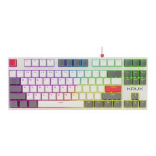 Klawiatura przewodowa KRUX ATAX PRO RGB CREATOR RETRO GATERON YELLOW PRO (KRX0110) Biała