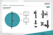 Uchwyt biurkowy DIGITUS pionowy 2xLCD max. 32