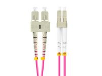 Patchcord światłowodowy Lanberg MM LC/UPC-SC/UPC DUPLEX 3.0MM OM4 50/125 LSZH 1m fioletowy - 4