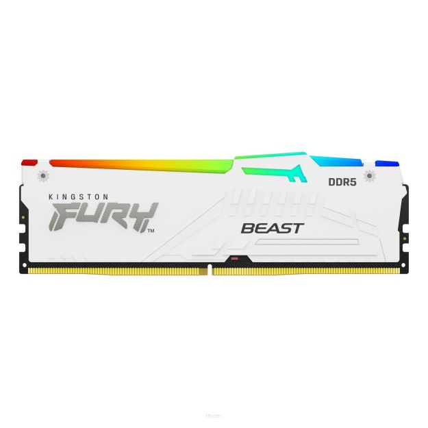 Pamięć DDR5 Kingston FURY Beast RGB 16GB (1x16GB) 6400MHz CL32 1,4V White XMP