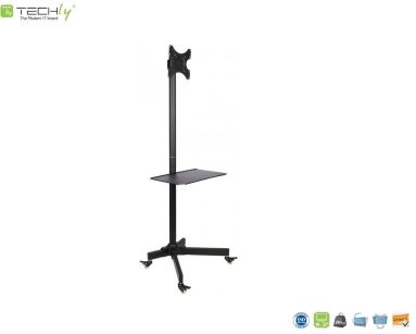 Stojak mobilny Techly 19"-37", 20kg regulowany, z półką