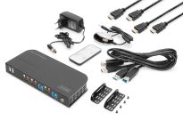 Przełącznik KVM DIGITUS 2 portowy HDMI 4K 60Hz 2xUSB audio IR - 9