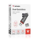 Pendrive Verbatim Dual QuickStick 512GB USB-C/USB-A USB 3.2 Gen 1 - 2