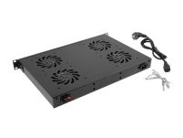 Panel wentylacyjny Lanberg LCD poziomy 1U z termostatem do szaf 19