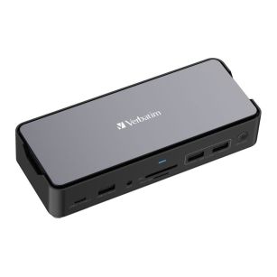 Stacja dokująca Verbatim USB-C Pro CDS-15S 2xHDMI DP RJ-45 4xUSB 3xUSB-C SD microSD SSD audio