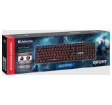 Klawiatura przewodowa Defender QUEST GK-596 MECHANICZNA podświetlana gaming RGB - 4