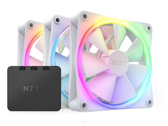 Zestaw 3 wentylatorów do zasilacza / obudowy NZXT F120 RGB Białe + Kontroler