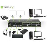 Przełącznik KVM Techly 2-portowy DisplayPort/USB 2x1 Dual Head Video 4K*30Hz - 4