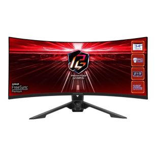 Monitor ASRock 34" Curved Phantom Gaming Monitor PG34WQ15R3A 2xHDMI DP USB-C WiFi głośniki 2x2W