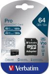 Karta pamięci Micro SDXC Verbatim 64GB Class 10 UHS-1 + adapter SD - 2