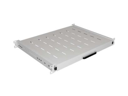 Półka wysuwana do szaf Rack 19" Lanberg szara 1U/445x350mm udźwig do 35kg, montaż 4 punktowy