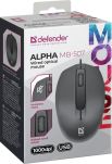 Mysz przewodowa Defender ALPHA MB-507 1000dpi bezklikowa silent - 4
