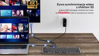 Klawiatura HUB USB-C Unitek D1092A 9w1, USB, HDMI 4K, PD 100W - 4