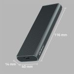 Obudowa/kieszeń Qoltec na dysk M.2 SSD | NVMe | PCIe | USB 3.1 | Super speed 10Gb/s | 4TB | Grafit - 10