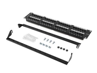 Patch panel Lanberg PPU5-2048-B 48 port 2U 19" kat.5e czarny