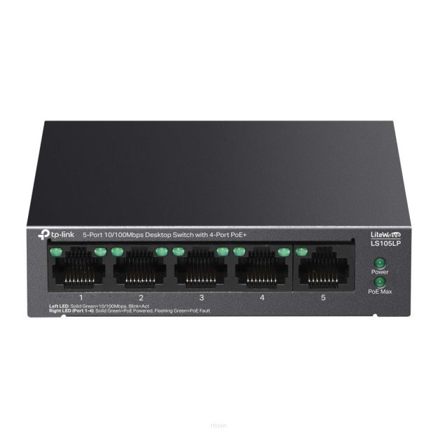 Switch niezarządzalny TP-Link LS105LP 5x100 4x PoE+ 41W