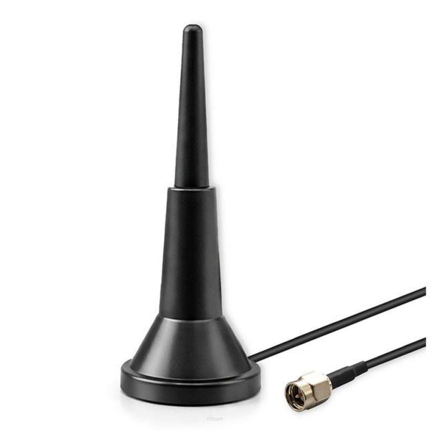 Antena 4G LTE Qoltec z podstawą magnetyczną | 5dBi | wewnętrzna | dookólna | 600-2700 MHz | SMA | 3m