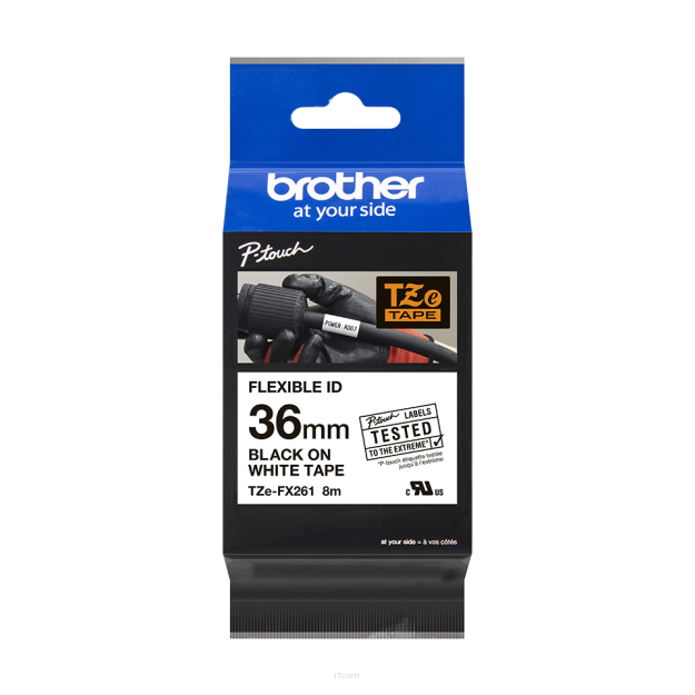 Brother TZEFX261 TZE-FX261 36mm czarny na białym