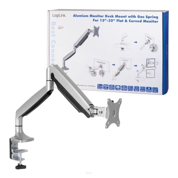 Uchwyt do monitora LCD/LED LogiLink aluminiowy, VESA 100x100, 13-32