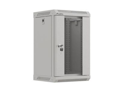 Szafa instalacyjna Rack Lanberg Wisząca 10" 9U 300x300 Drzwi Przeszklone (flat pack) Szara