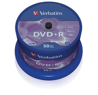 Płyty DVD+R Verbatim 16x 4.7GB Matt Silver (Cake 50)
