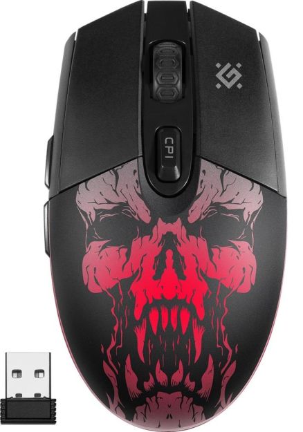 Mysz bezprzewodowa Defender BETA GM-707L optyczna 1600dpi czarna LED AKUMULATOR 6 przycisków Gaming bezklikowa silent