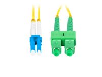 Patchcord światłowodowy Lanberg SM LC/UPC-SC/APC DUPLEX 3.0MM LSZH G657A1 0.5m żółty - 2