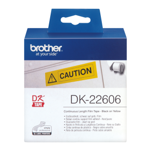 Brother DK-22606 etyk foliowa żółta/Bk 62mmx15.24m