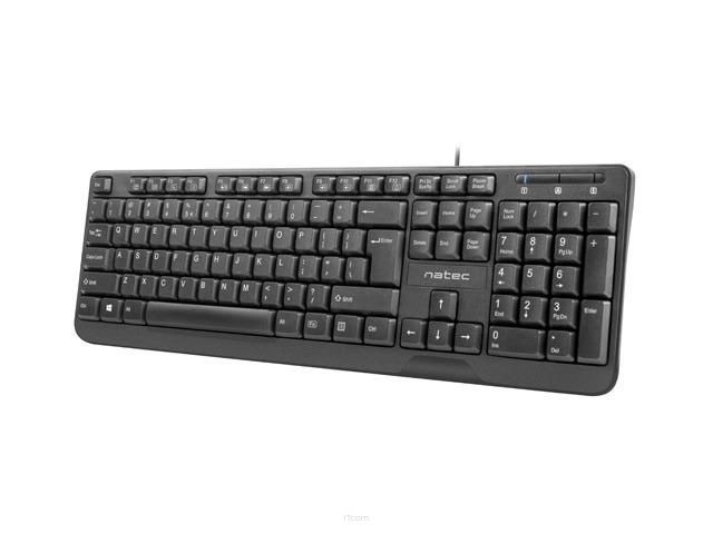 Klawiatura przewodowa Natec Trout slim czarna USB