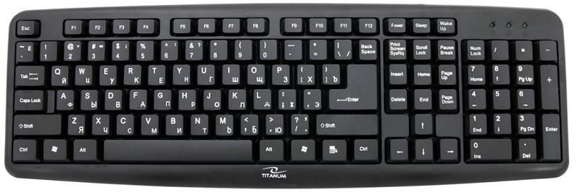 Klawiatura przewodowa Titanum TKR101 USB RUSSIAN czarna