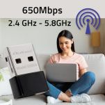 Adapter Qoltec Wi-Fi USB ultraszybki, bezprzewodowy mini | standard AC | 650Mbps - 2