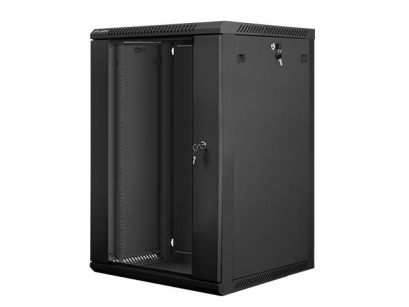 Szafa instalacyjna Rack wisząca 19" 18U 600x600 czarna Lanberg (flat pack)