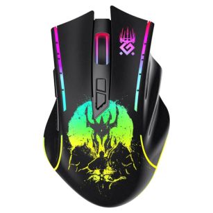 Mysz bezprzewodowa Defender KRONOS GM-695 optyczna 1600dpi czarna RGB AKUMULATOR 6 przycisków Gaming