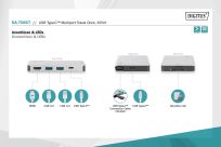Stacja dokująca podróżna DIGITUS USB Typ C, 6-portów 4K 30Hz, HQ, aluminiowa, srebrna - 6