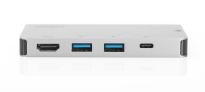 Stacja dokująca podróżna DIGITUS USB Typ C, 6-portów 4K 30Hz, HQ, aluminiowa, srebrna - 2