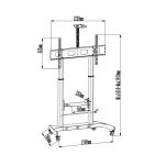 Stojak mobilny Techly 52''-110'', 120kg, Płynną regulacją wysokości - 4