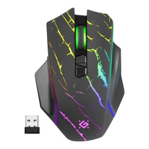 Mysz bezprzewodowa Defender URAN GM-503 optyczna 3200dpi czarna RGB AKUMULATOR 8 przycisków Gaming